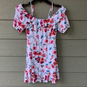 MI AMI Floral Off-Shoulder Mini Dress